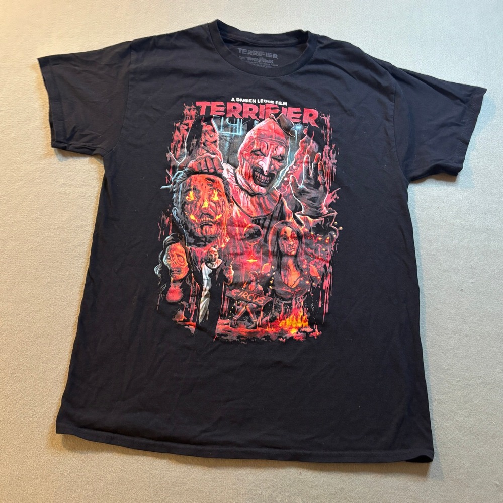 Terrifier Art the Clown Horror Movie T-Shirt Mens L Terror Threads Black Goth